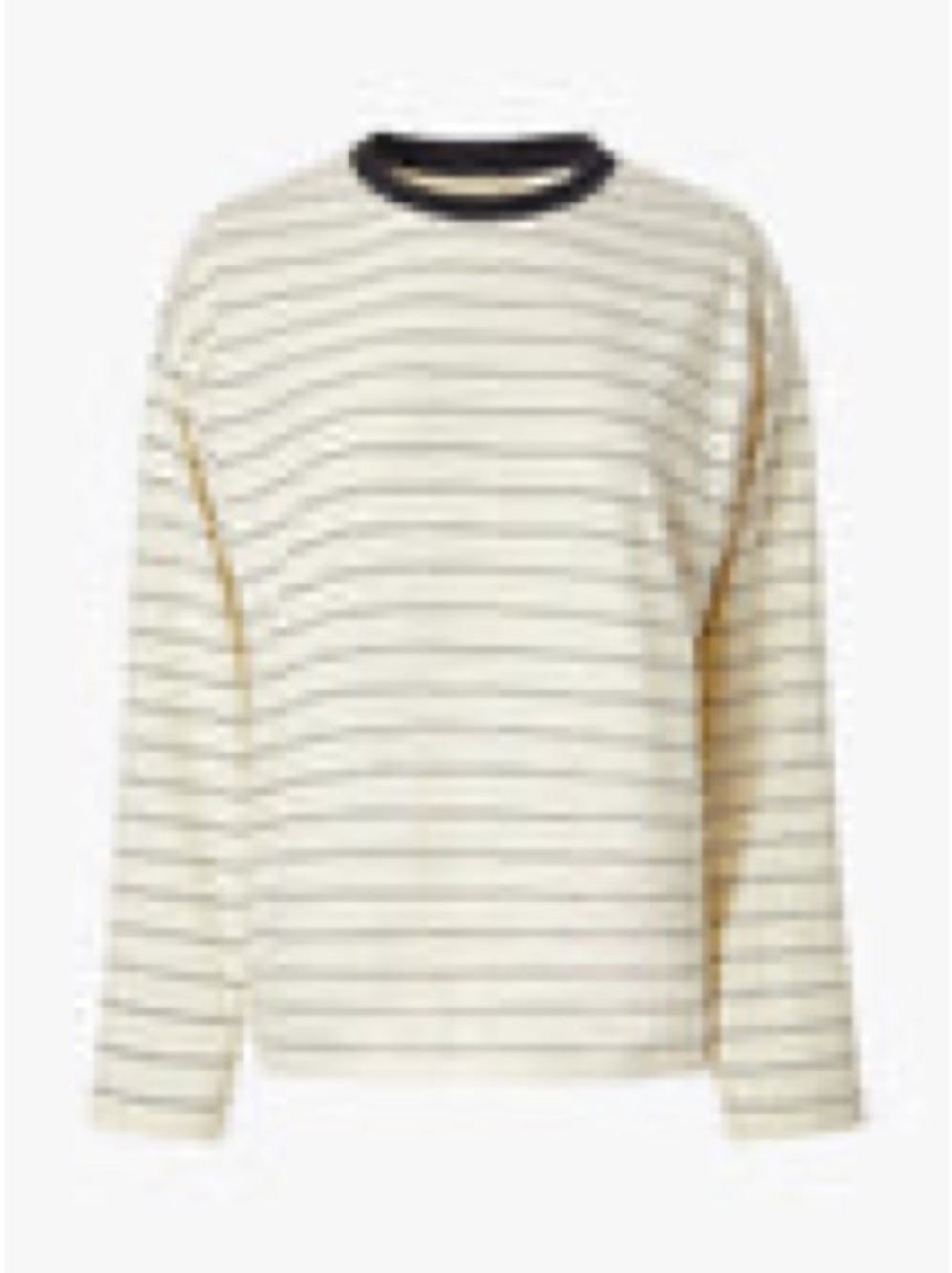 WeWoreWhat Cream and Black Striped Crewneck Sweater